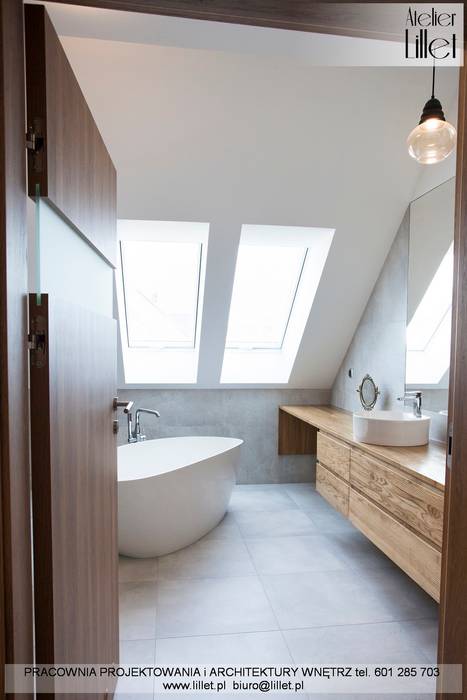 Realizacja salonu kąpielowego, Pracownia projektowa Atelier Lillet Pracownia projektowa Atelier Lillet Modern bathroom