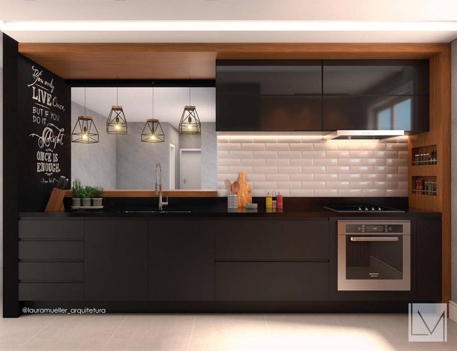 Cozinha Contemporanea Por Laura Mueller Arquitetura Interiores Moderno Madeira Efeito De Madeira Homify