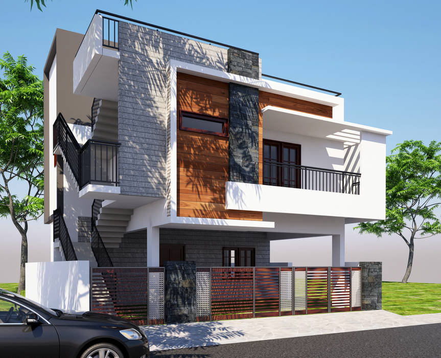 Front Elevation Klass Designers and Contractors Modern houses container house,front elevation,exteriors,bangalore home,house design,turnkey build