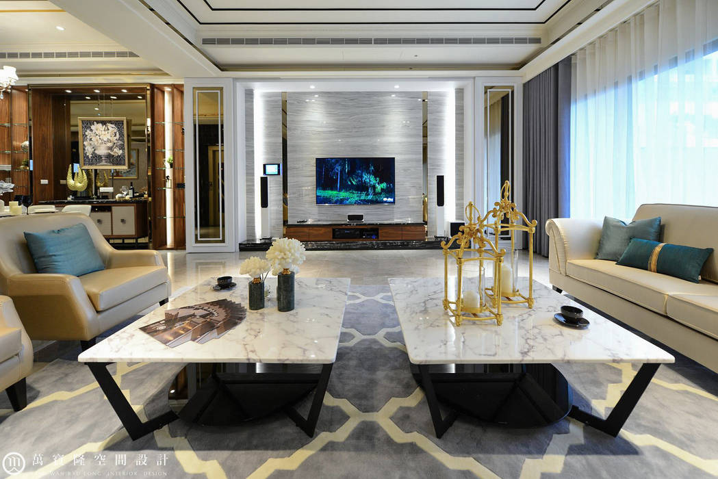 住盛不動產/天鑽V-金迷風尚, SING萬寶隆空間設計 SING萬寶隆空間設計 Modern living room