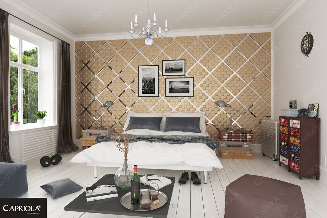 Yatak başliğiduvar paneli̇aynali homify
