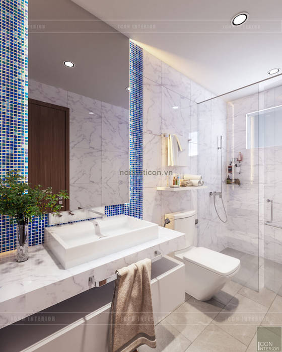 THIẾT KẾ BIỆT THỰ PALM CITY - Nét đẹp giao hòa trong không gian sống hiện đại, ICON INTERIOR ICON INTERIOR Phòng tắm phong cách hiện đại