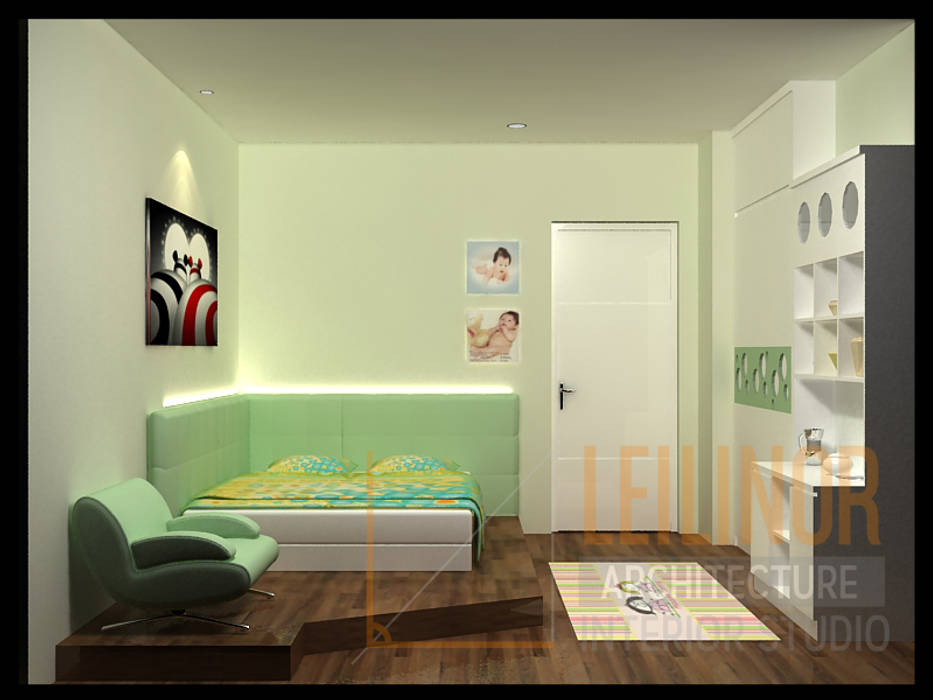 Modern Minimalist House, CV Leilinor Architect CV Leilinor Architect Kamar Bayi/Anak Minimalis