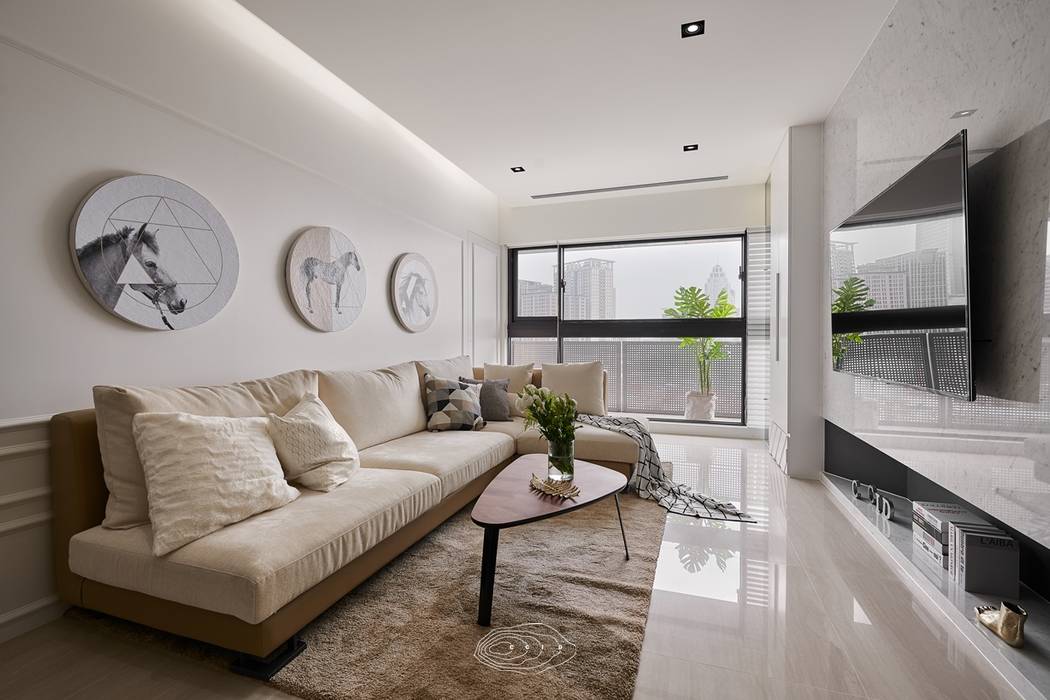 純淨質感宅, 層層室內裝修設計有限公司 層層室內裝修設計有限公司 Modern living room