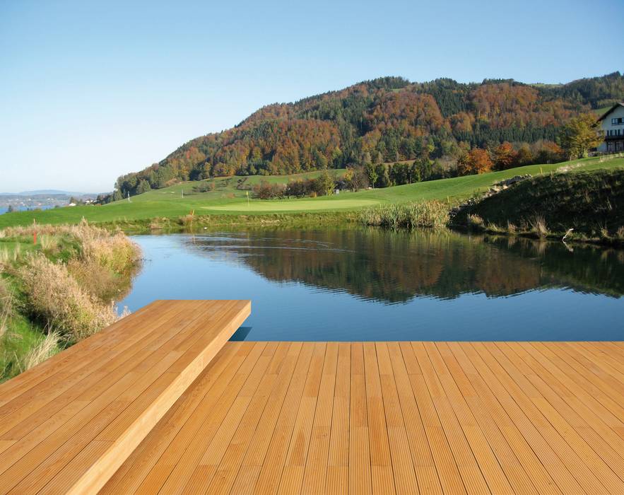 Decking in LARICE - Molo Lago ONLYWOOD Pavimento Legno Effetto legno decking,larice,pavimento,lago,esterno,molo,legno