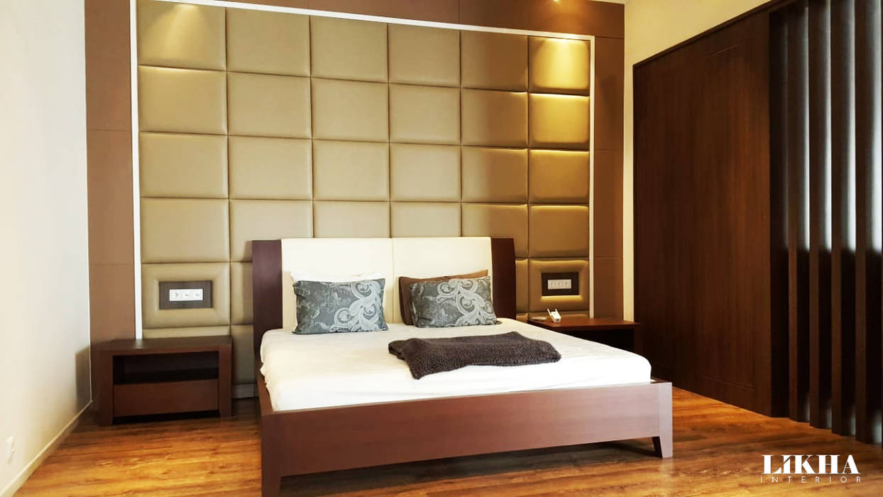 RUANG TIDUR DAN RUANG KERJA NYAMAN di Kanayakan, Likha Interior Likha Interior Modern style bedroom Plywood