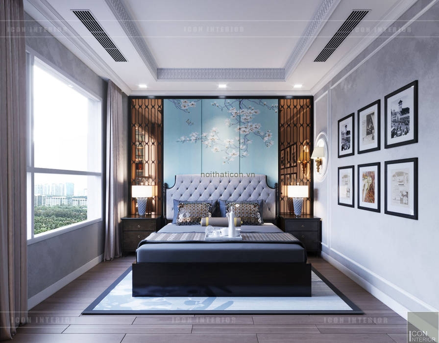 Thiết kế phong cách Đông Dương cùng sắc xanh độc đáo - Park Hill, ICON INTERIOR ICON INTERIOR Phòng ngủ phong cách châu Á