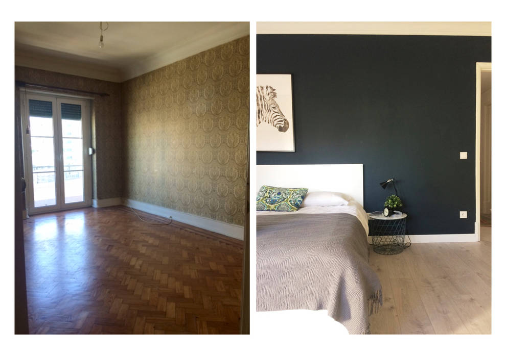 Remodelação de Apartamento na Avenida de Roma - edifício dos anos 50, CSR Construção e Reabilitação Lda CSR Construção e Reabilitação Lda Kamar Tidur Modern