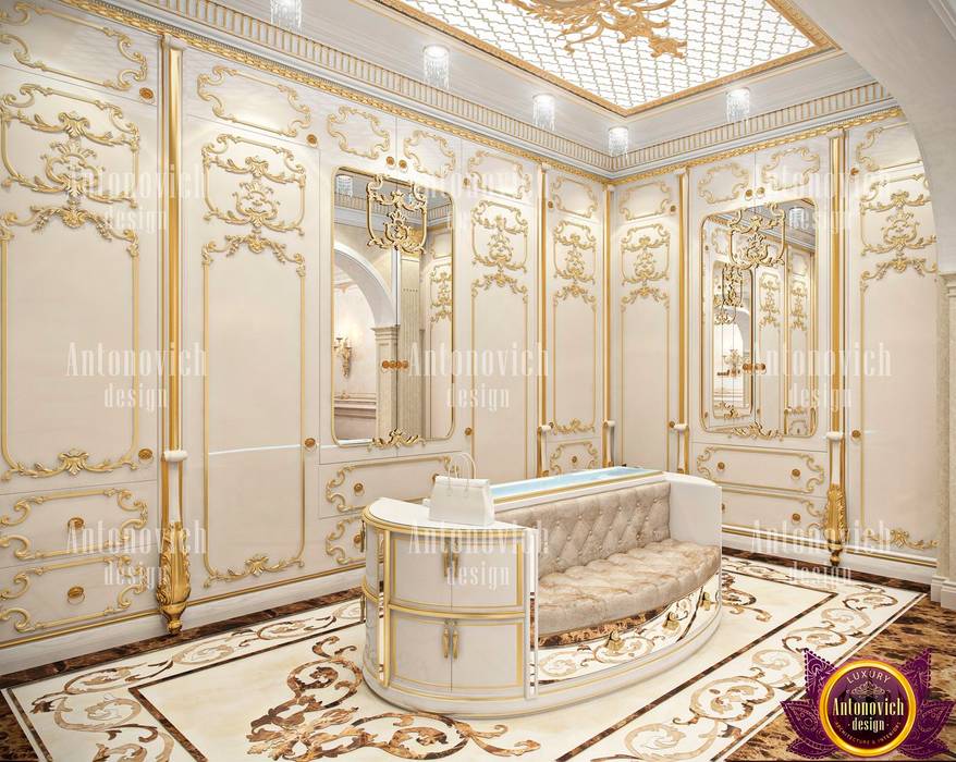 ​Womanly Interior Design by Katrina Antonovich, Luxury Antonovich Design Luxury Antonovich Design Classic style dressing room