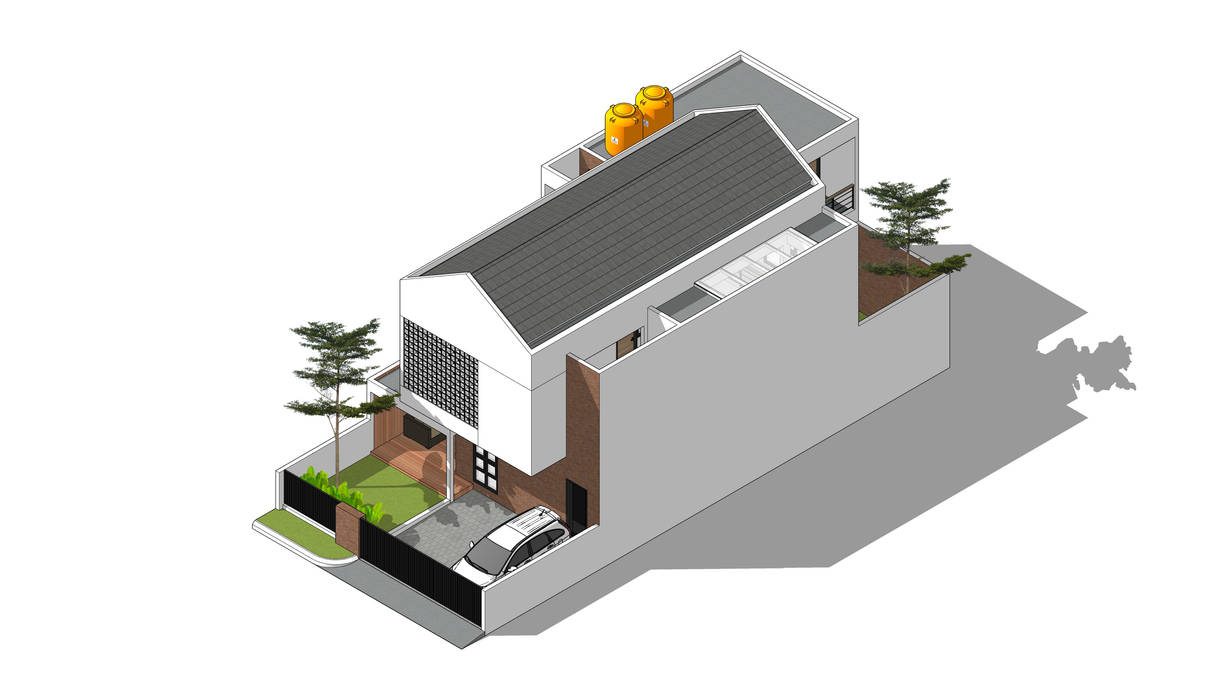 Isometric Rekabentuk ID Rumah tinggal Beton