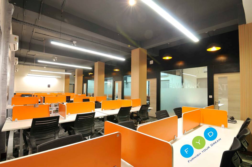 Let's Work - Coworking Space in Noida FYD Interiors Pvt. Ltd Commercial spaces office,working spaces,office interiors,Offices & stores