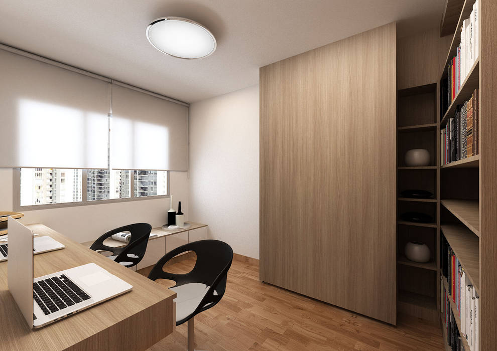 Singapore Apartment Design For Mrs. T, March Atelier March Atelier Modern study/office Plywood