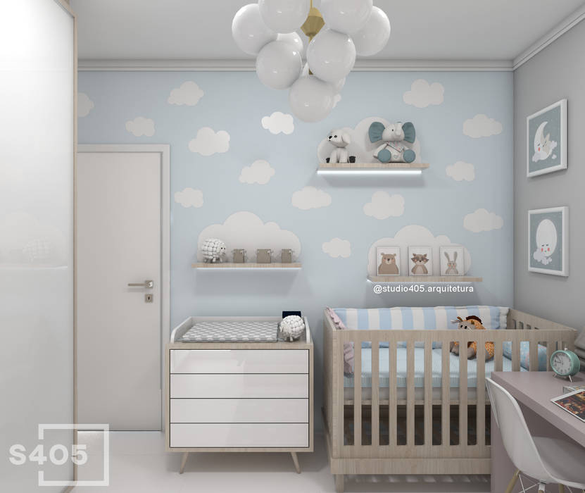 Quarto de Menina e Menino, STUDIO 405 - ARQUITETURA & INTERIORES STUDIO 405 - ARQUITETURA & INTERIORES Baby room