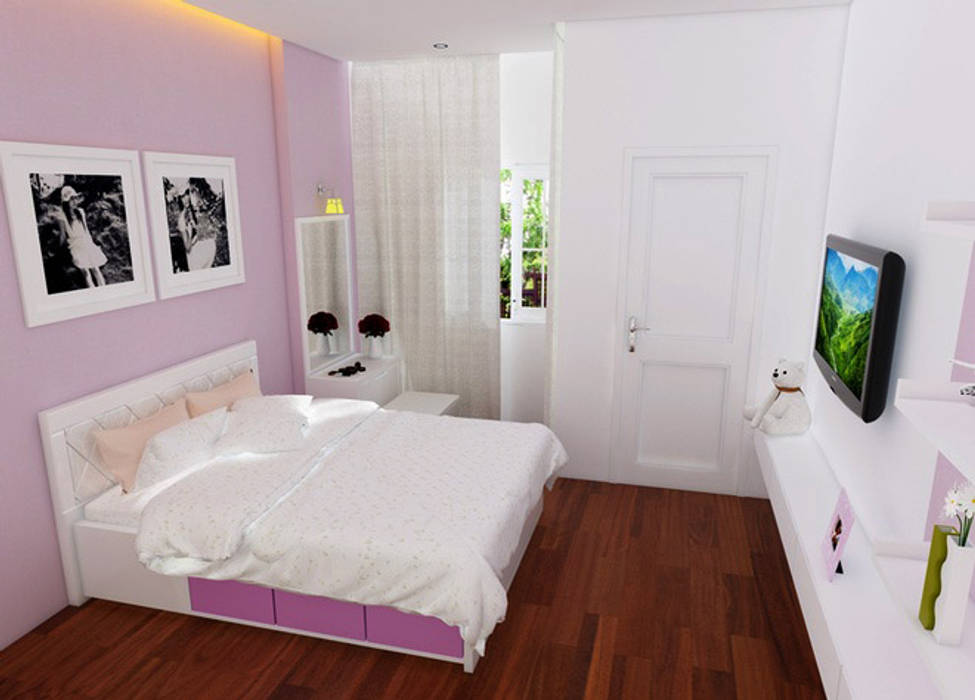 Ngỡ Ngàng Với Sự Thông Thoáng Của Ngôi Nhà Phố Mặt Tiền Chưa Đến 4m, Công ty Thiết Kế Xây Dựng Song Phát Công ty Thiết Kế Xây Dựng Song Phát Asian style bedroom