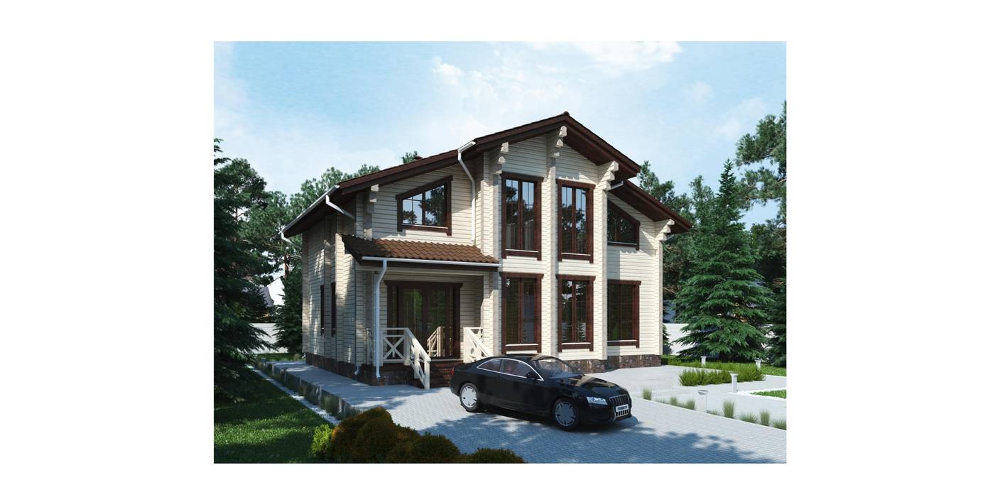 Индивидуальный дом из профилированного бруса, Home Architect Home Architect Casas de madera