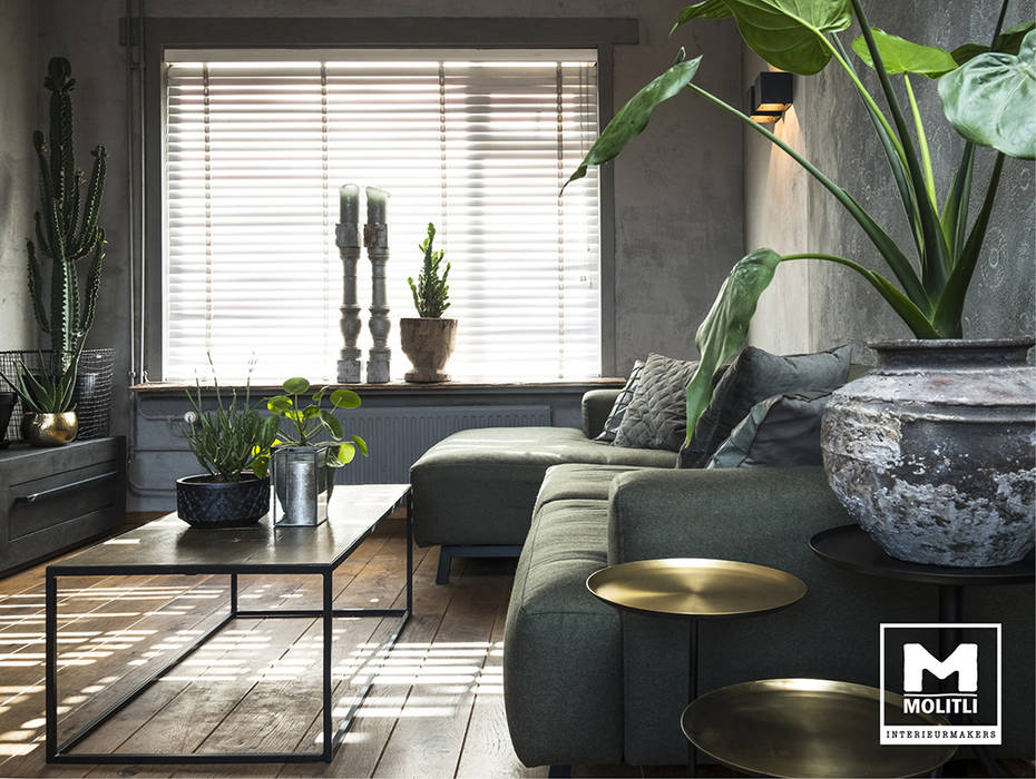 homify Industriële woonkamers Plant,Meubilair,Eigendom,Kamerplant,Bloempot,Groente,Bank,Tafel,Gebouw,Comfort