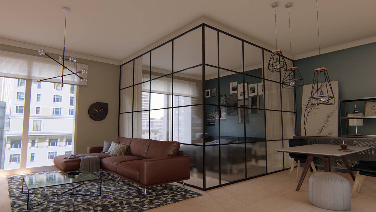 Projetos de interiores, JM Maquetes Design JM Maquetes Design Minimalist living room Wood-Plastic Composite