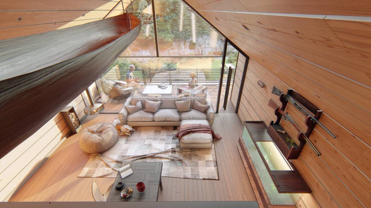 Interior JM Maquetes Design Salas de jantar rústicas Madeira Efeito de madeira
