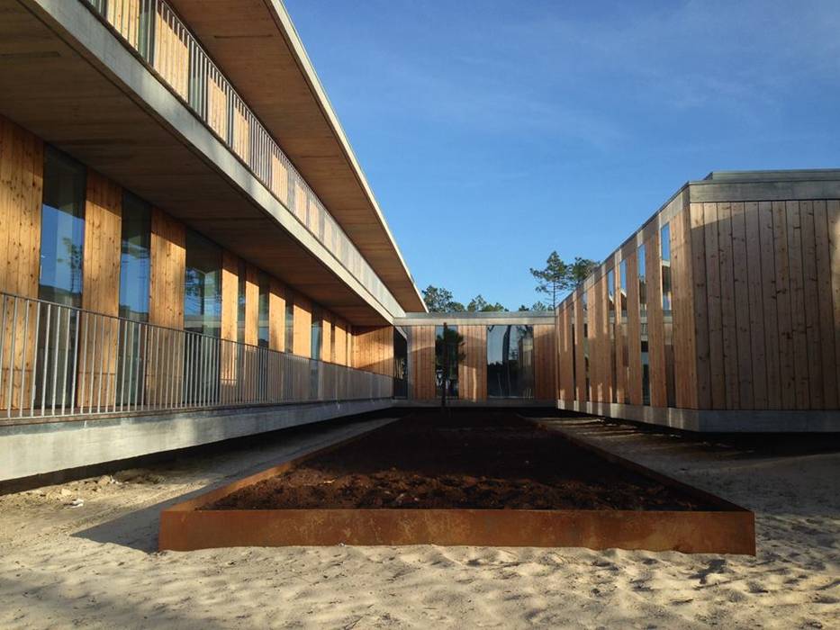 Centro Escolar da Gafanha da Boa Hora Banema S.A. Pavimentos Madeira Acabamento em madeira Lunawood,Madeira modificada,thermowood