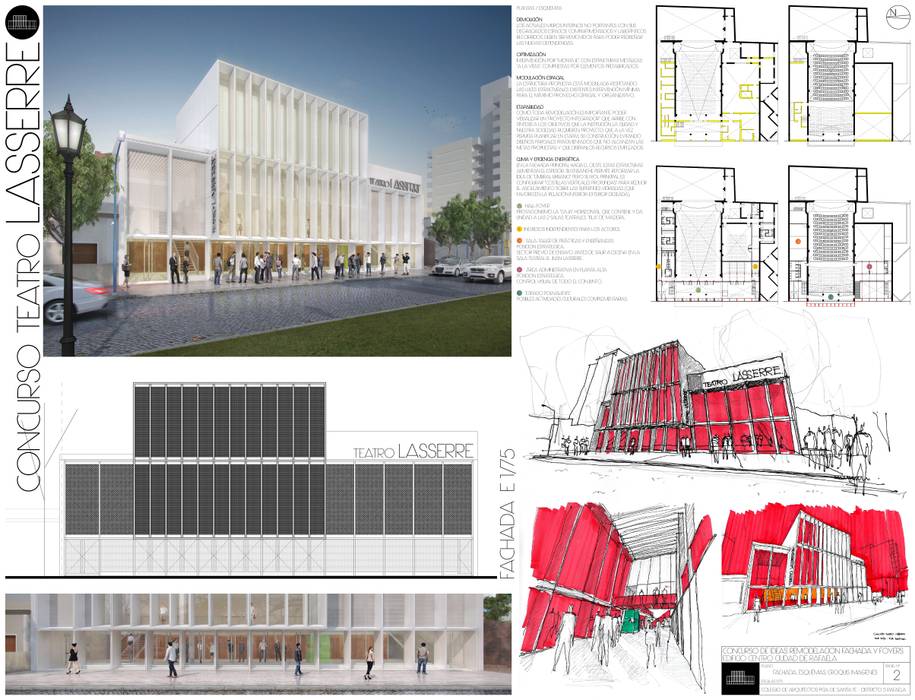 CONCURSO REMODELACIÓN TEATRO LASSERRE - Autores: Mauricio Morra, Gonzalo Guerrero, Diego Degiovanni y Gonzalo Imhoff Mauricio Morra Arquitectos Espacios comerciales Salas de eventos