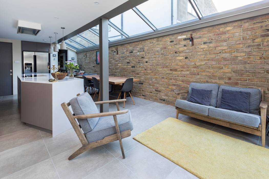 Living Space homify Modern living room Skylight,Brickwork,Living room