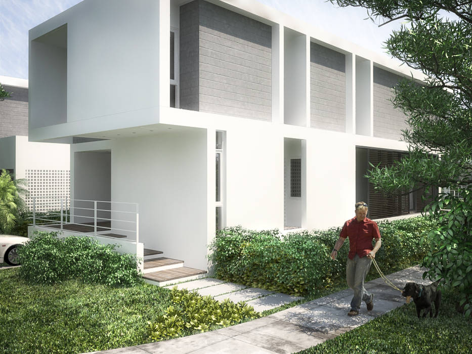 5 Casas en Miami, RRA Arquitectura RRA Arquitectura Jardin avant Pierre