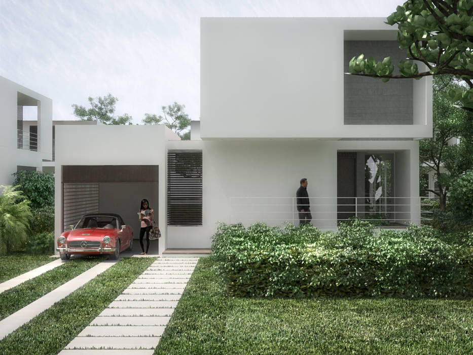 5 Casas en Miami, RRA Arquitectura RRA Arquitectura Jardines frontales Piedra