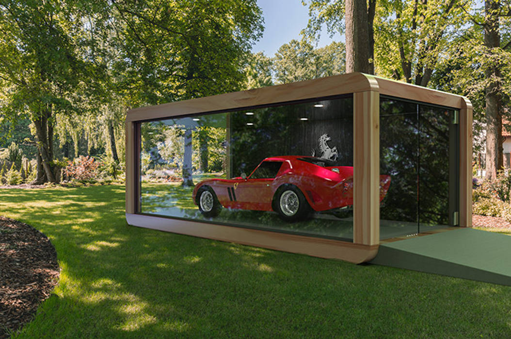 CAR CUBE, CUBE Homes CUBE Homes Espacios comerciales Madera Acabado en madera Concesionarios