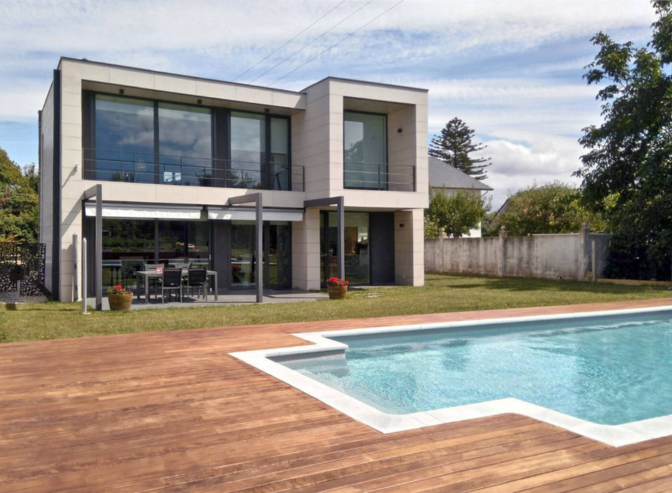 Vivienda en Mugardos, AD+ arquitectura AD+ arquitectura Garden Pool Wood Wood effect