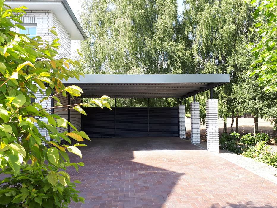 Metallcarport trifft auf Klinkerbau, Carportking.de - Mathias Hinz Carportking.de - Mathias Hinz โรงจอดรถ โลหะ