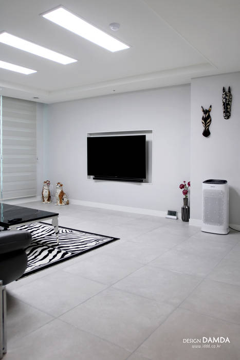 백현동 푸르지오 그랑블 39평, 디자인담다 디자인담다 现代客厅設計點子、靈感 & 圖片