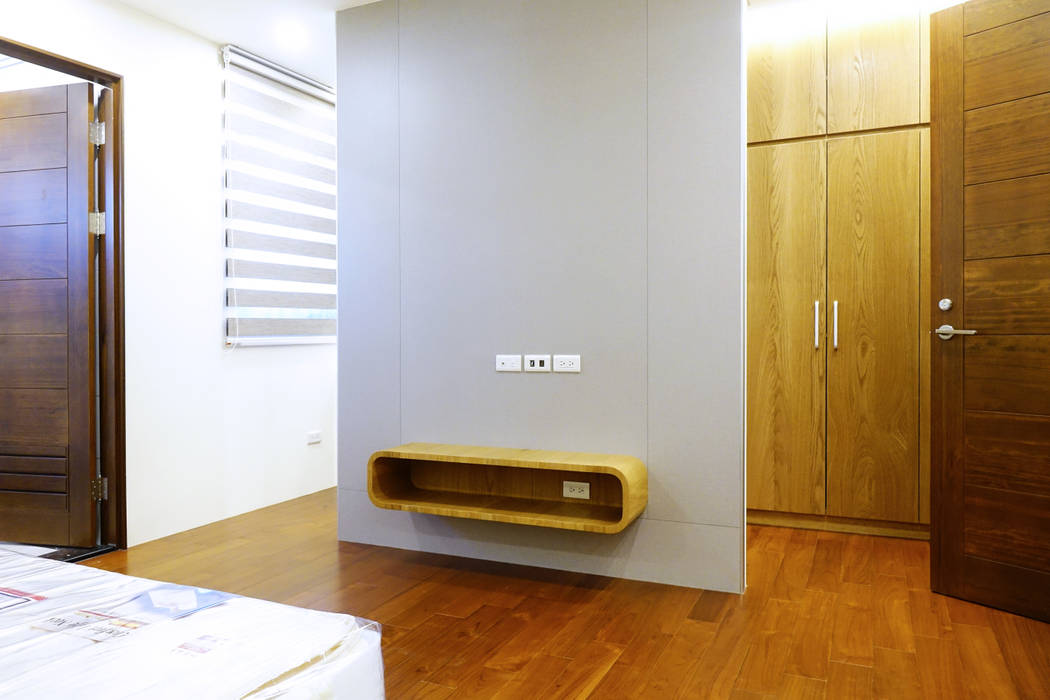 安平區自定義豪宅, houseda houseda Cuartos de estilo moderno Derivados de madera Transparente