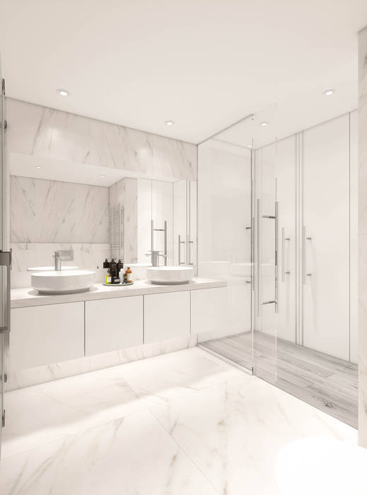 Apartamento Paço de Arcos Casas de banho modernas por DV Arquitecto Moderno