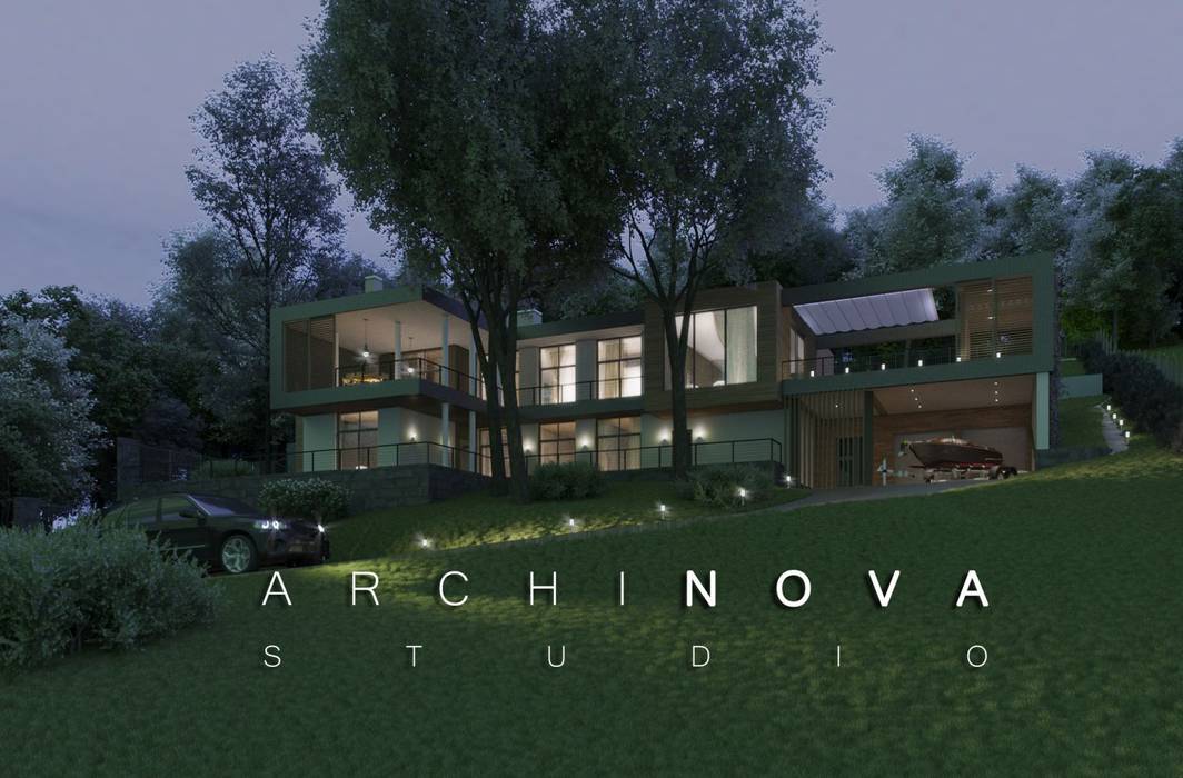 Минимализм в Лесу, Архитектурная студия ArchiNOVA Архитектурная студия ArchiNOVA Landhaus