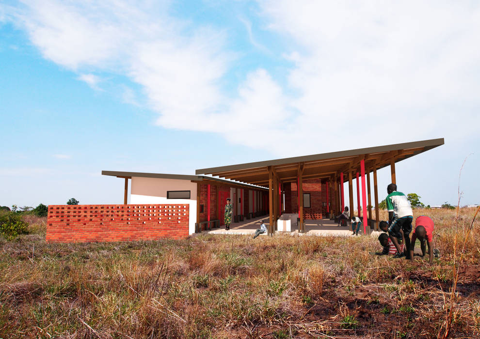 FRONT VIEW A4AC Architects Commercial spaces Bricks RURAL CLINIC,UGANDA,PUBLIC,Clinics