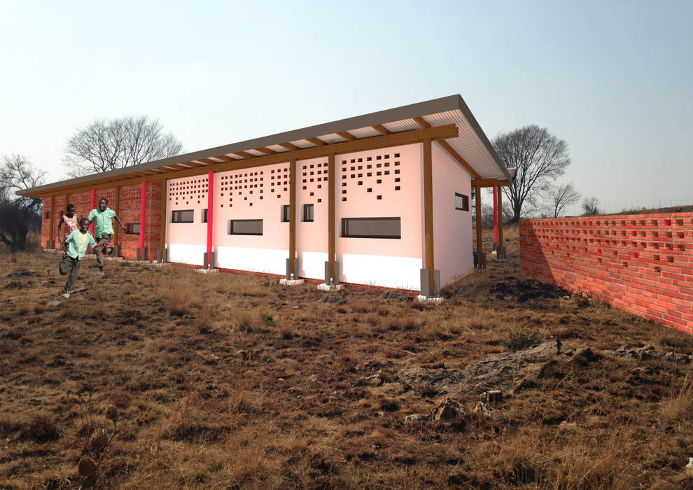 EXTERIOR VIEW A4AC Architects Commercial spaces Bricks RURAL CLINIC,UGANDA,PUBLIC,Clinics