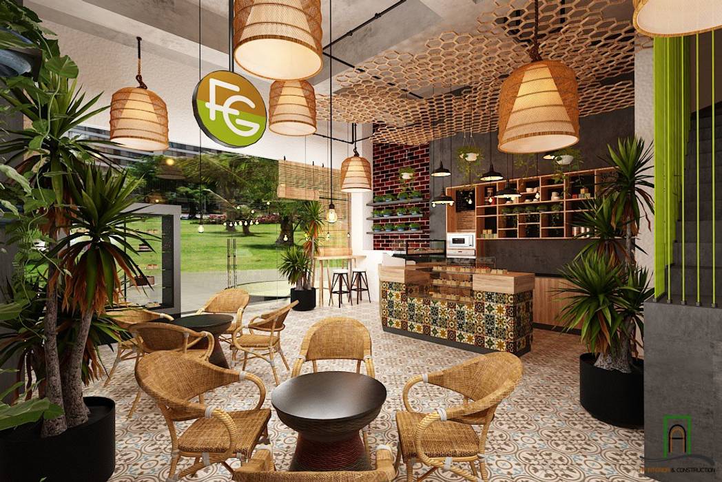 Thiết kế nội thất Coffee Tropical Vinhome Central Park Thiết kế nội thất căn hộ An Phú Decor Spa phong cách hiện đại Furniture