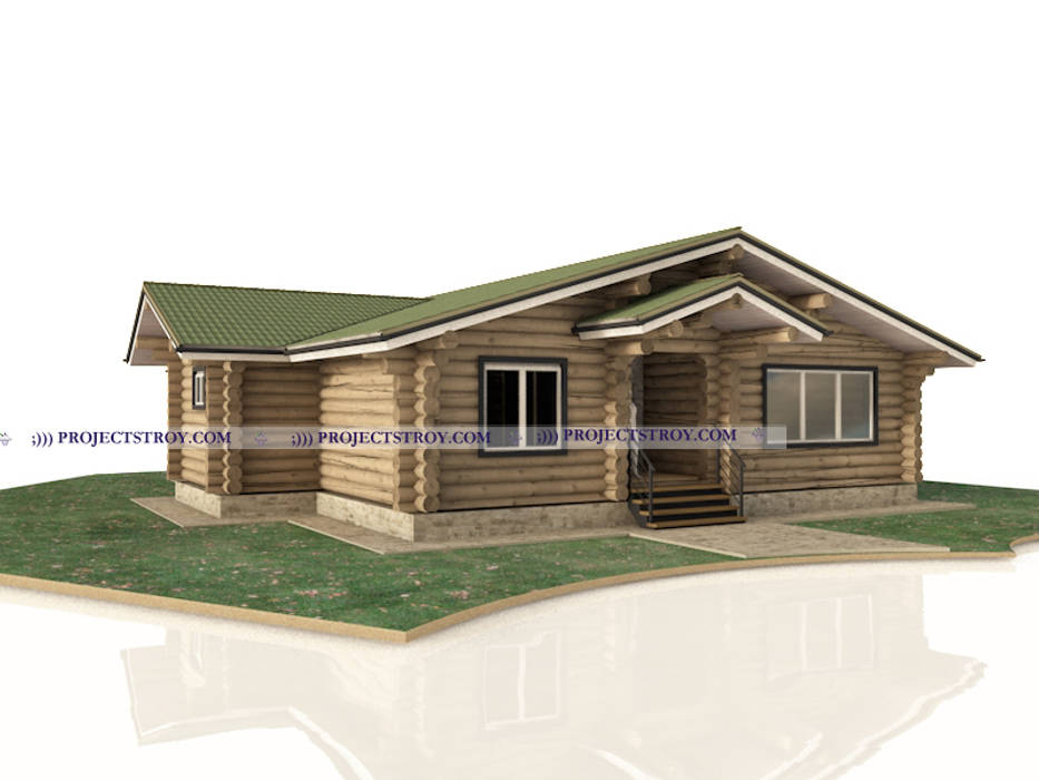 Одноэтажный дом из дерева, Projectstroy Projectstroy منزل عائلي صغير خشب Wood effect