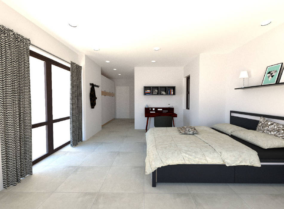 New Additional Bedroom A4AC Architects Modern style bedroom Tiles