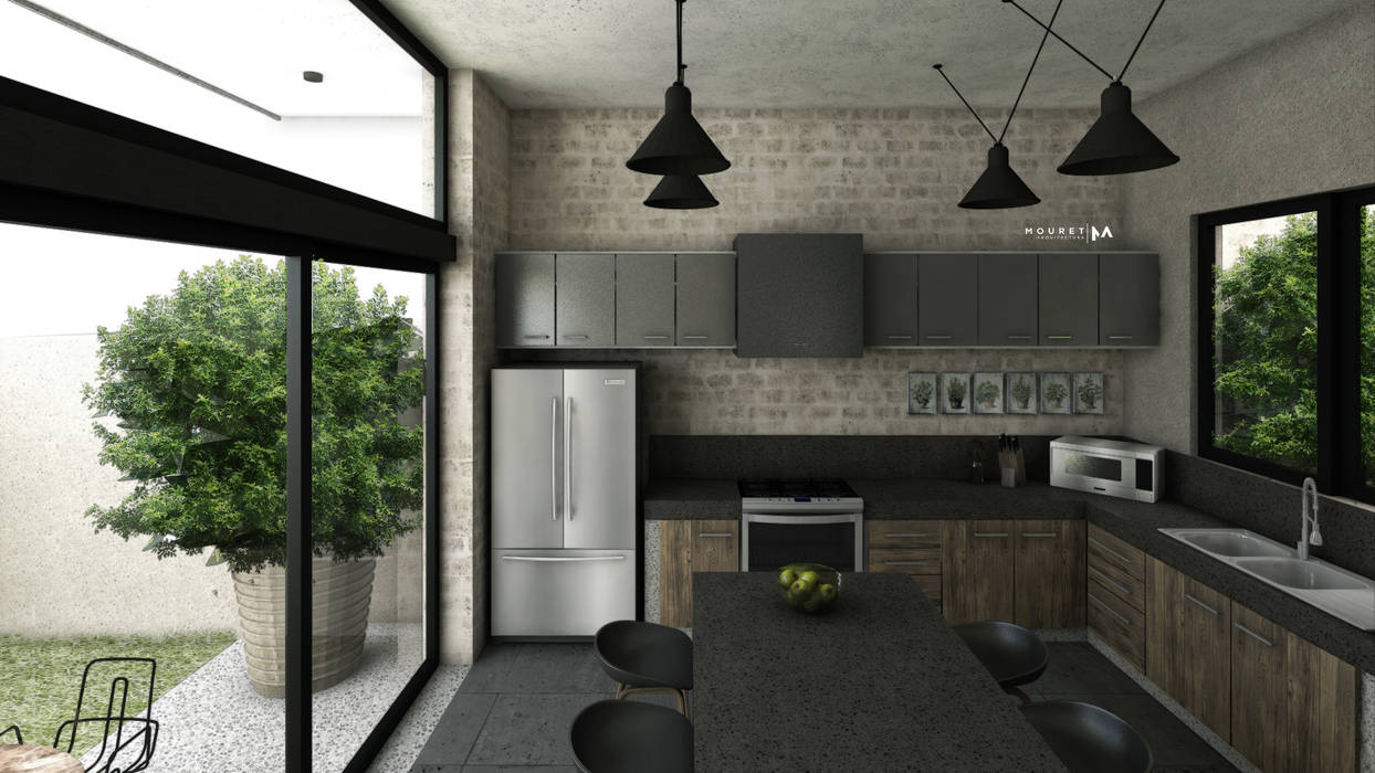 CASA CEIBA, Mouret Arquitectura Mouret Arquitectura Built-in kitchens