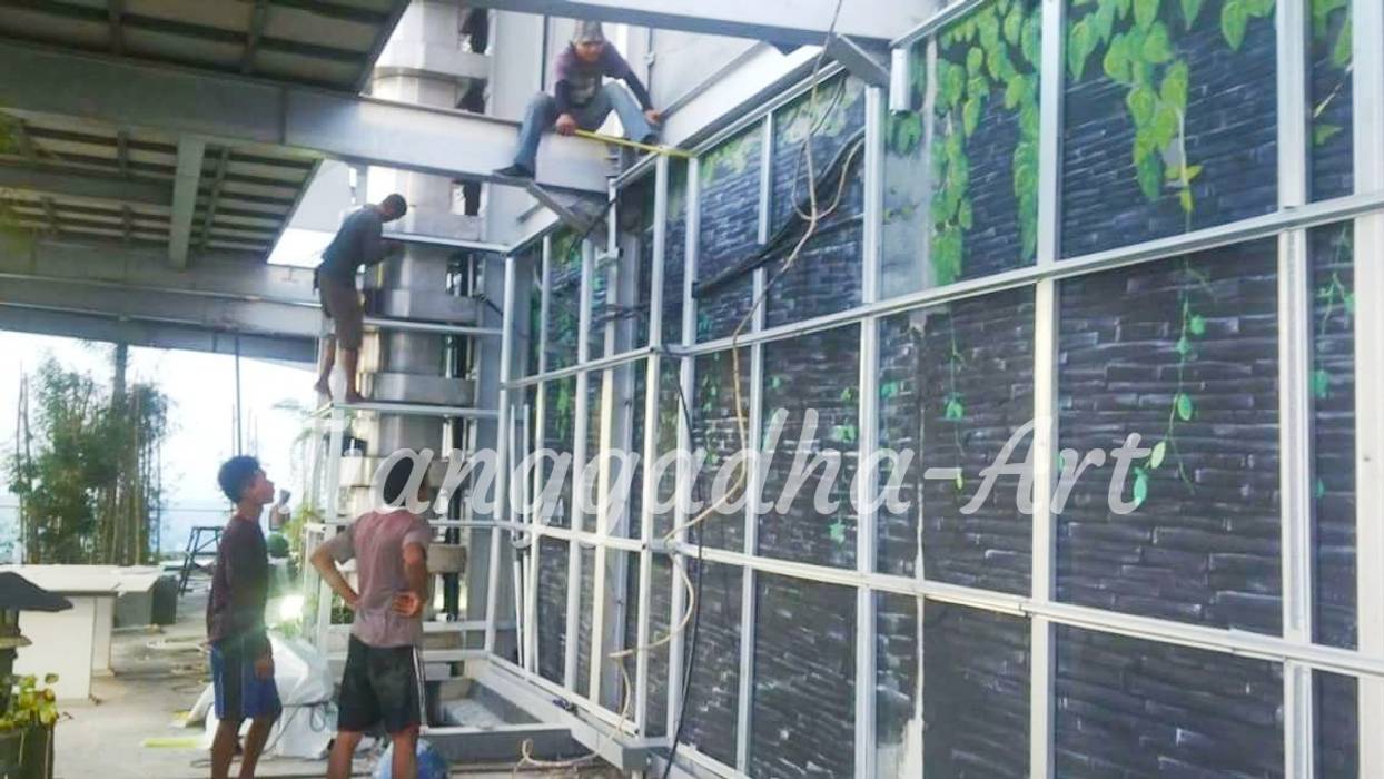 Pemasangan Rangka Tukang Taman Surabaya - Tianggadha-art Kolam taman Aluminium/Seng jasa taman