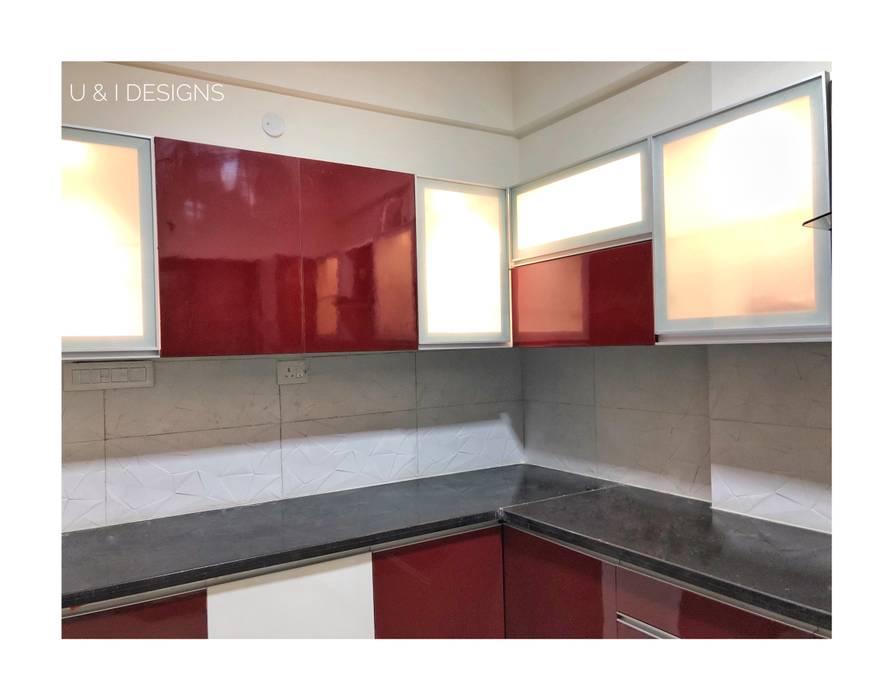 Over Head Cabinets In The Kitchen With Aluminum Profile Shutters