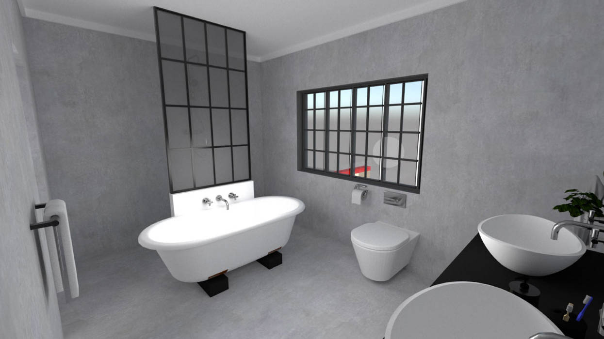 EN-Suite Bathroom A4AC Architects Modern bathroom Concrete Master Bathroom,Silverton,Modern