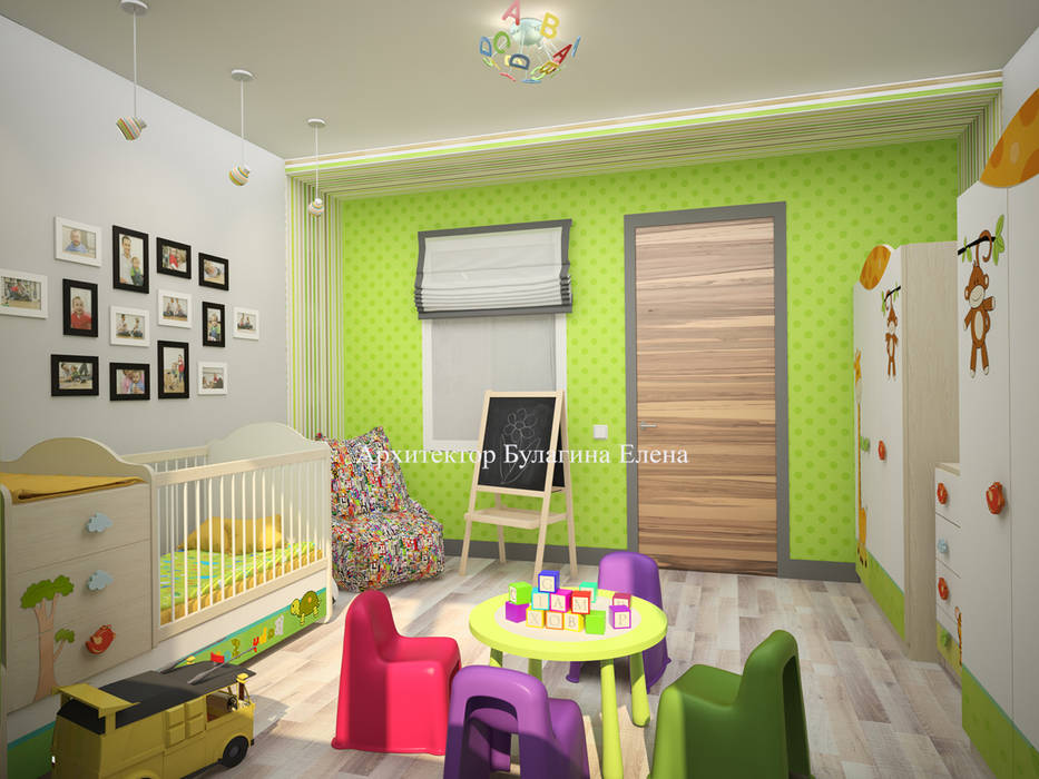 Интерьер квартиры в эко-стиле, Архитектурное Бюро "Капитель" Архитектурное Бюро 'Капитель' 어린이용 침실