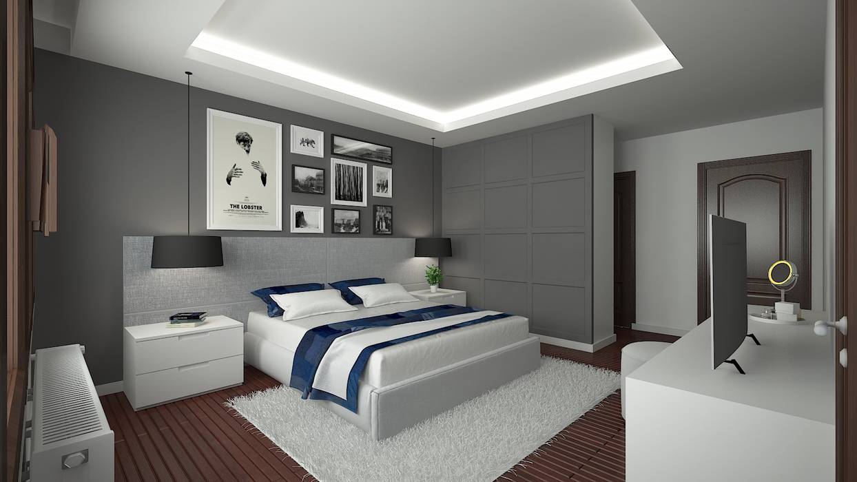 Yatak odası tasarım, FA - Fehmi Akpınar İç Mimarlık FA - Fehmi Akpınar İç Mimarlık Modern Yatak Odası