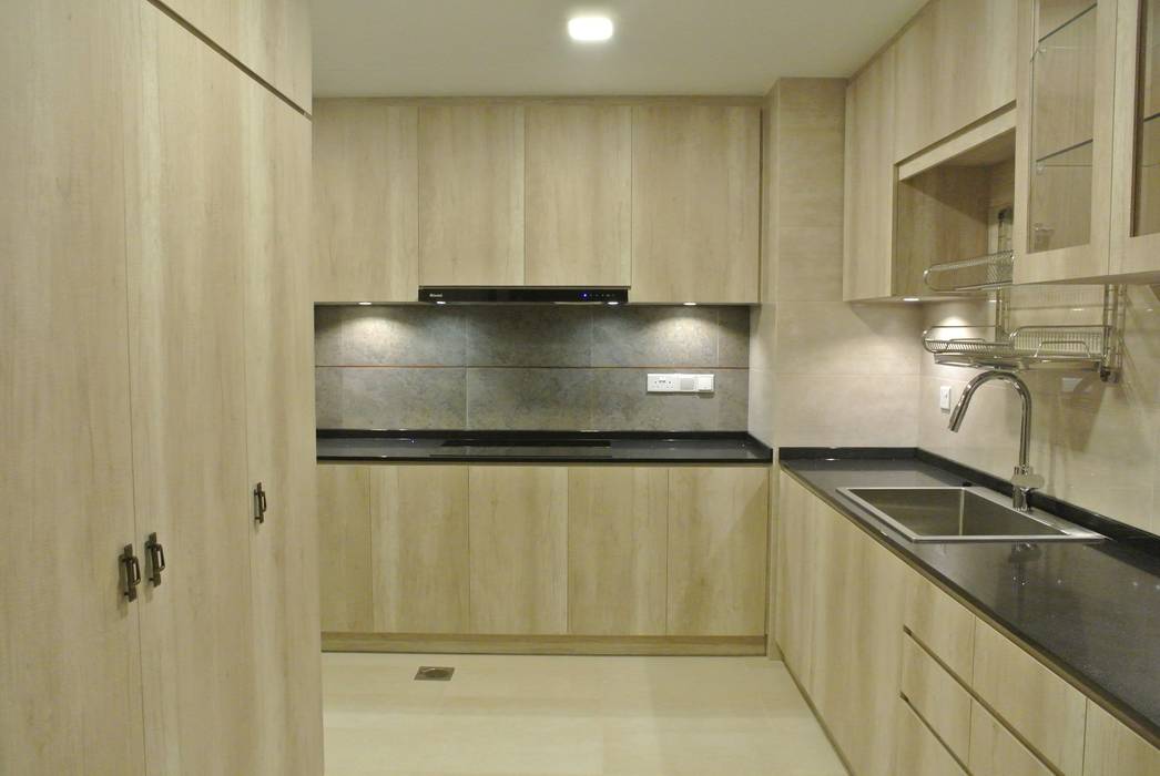 Modern Kitchen FINE ART LIVING PTE LTD Modern kitchen Plywood modern,practical kitchen,modern kitchen,woodgrain design