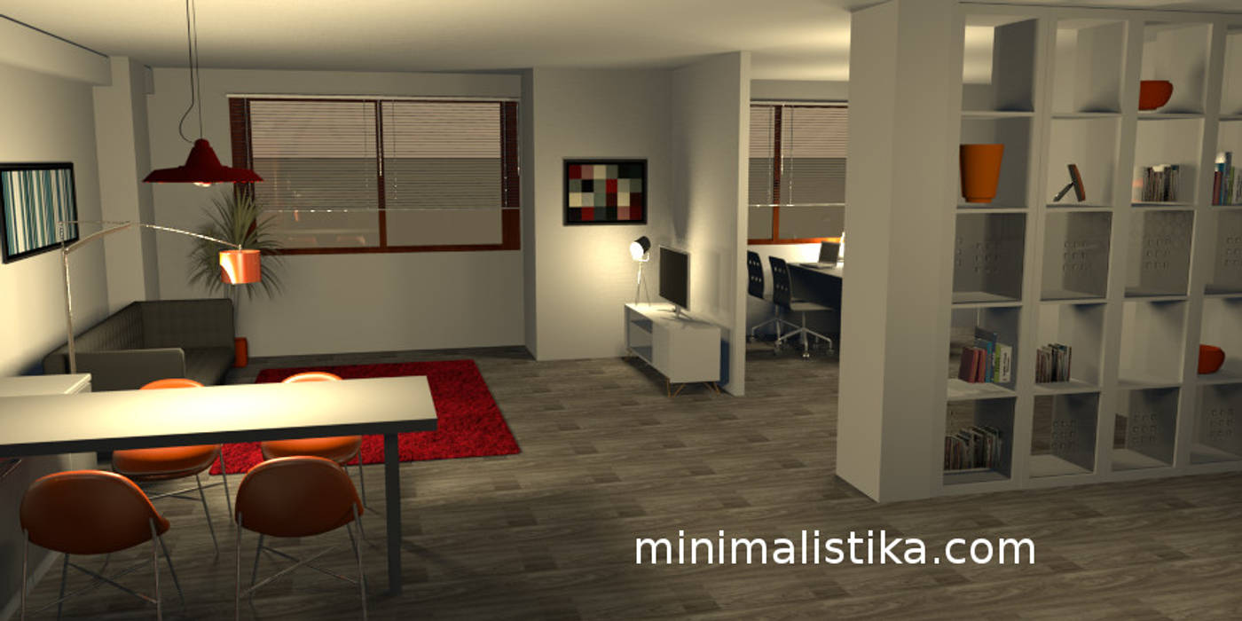 Loft Familiar Minimalistika.com Salones de estilo minimalista Aglomerado