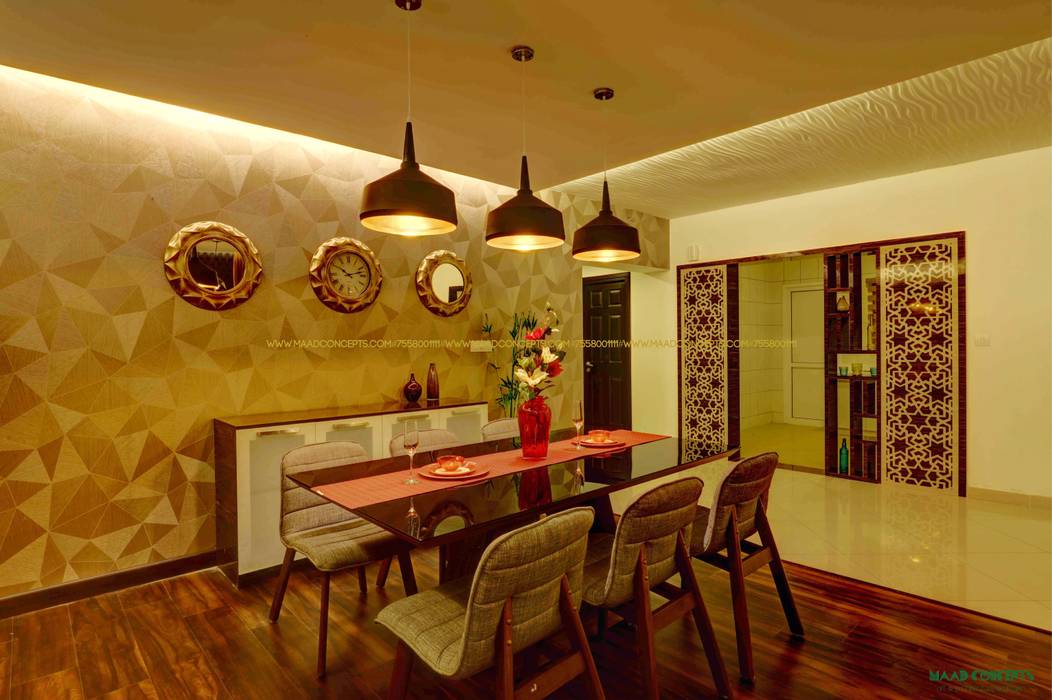 Apartment Interior at Sobha City, MAAD Concepts MAAD Concepts Modern dining room