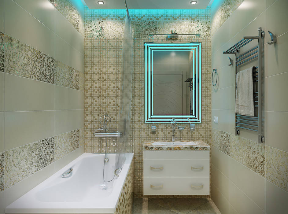 Дизайн ванной комнаты студия Design3F Ванная комната в стиле модерн ванная комната,дизайн интерьера,бежевый