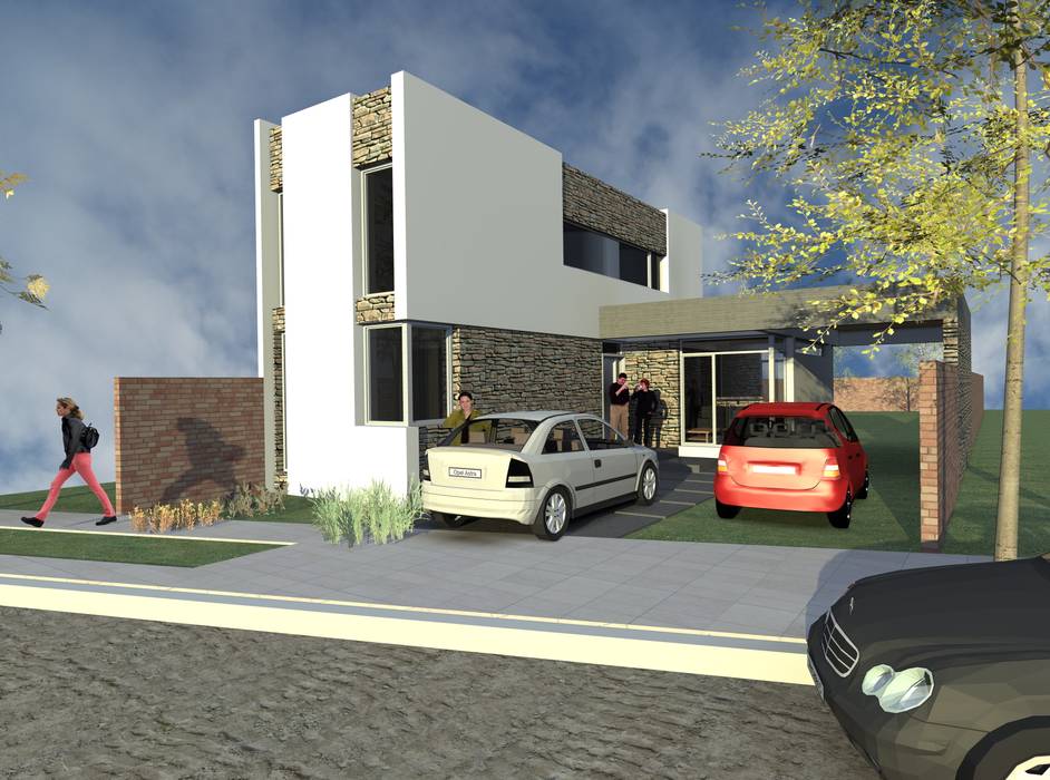 VIVIENDA EN BARRIO SUR - PUERTO MADRYN - CHUBUT, Arquitecto Pablo Briguglio Arquitecto Pablo Briguglio Eengezinswoning